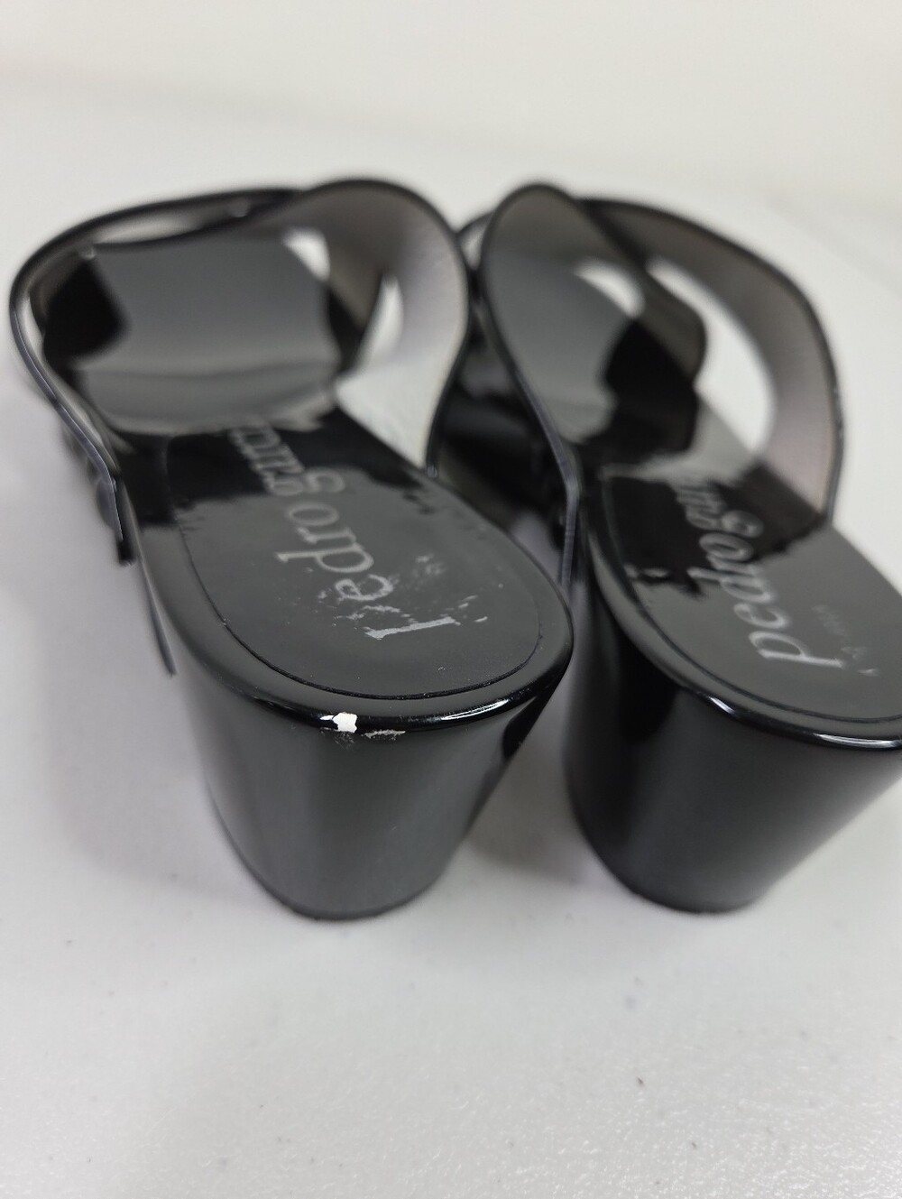 Pedro Garcia Black Patent Slide Sandals - Picture 12 of 16